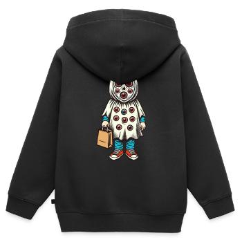 Gespenstische Party Lustiges Halloween Streetwear - Kinder Premium Organic Zip Hoodie - Schwarz - Hinten - AI Model Kid Male (0cm)