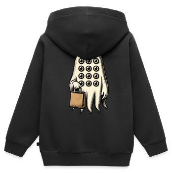 Gespenstische Party Lustiges Halloween Streetwear - Kinder Premium Organic Zip Hoodie - Schwarz - Hinten - AI Model Kid Male (0cm)