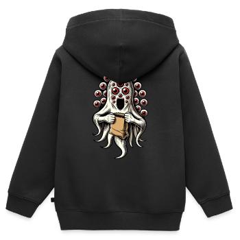 Gespenstische Party Lustiges Halloween Streetwear - Kinder Premium Organic Zip Hoodie - Schwarz - Hinten - AI Model Kid Male (0cm)