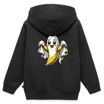 Lustige Geister Banane Boonana Gespenstische Party - Kinder Premium Organic Zip Hoodie - Schwarz - Hinten - AI Model Kid Male (0cm)