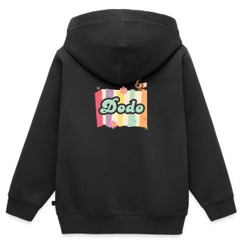 verspielter Dodo - Kinder Premium Organic Zip Hoodie - Schwarz - Hinten - AI Model Kid Male (0cm)