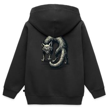 Terrible Witch Cat Scary Horror Cat - Kids Premium Organic Zip-up Hoodie - black - Back - AI Model Kid Male (0cm)