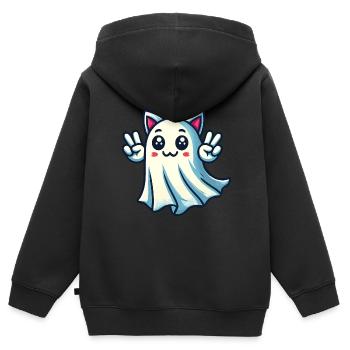 Katzenohren Gespenst Kostümidee Kemonomimi Girl - Kinder Premium Organic Zip Hoodie - Schwarz - Hinten - AI Model Kid Male (0cm)