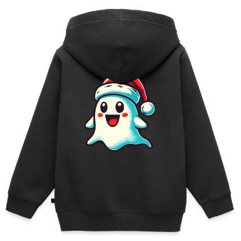 Niedliches Weihnachten Gespenst Last Minute Kostüm - Kinder Premium Organic Zip Hoodie - Schwarz - Hinten - AI Model Kid Male (0cm)