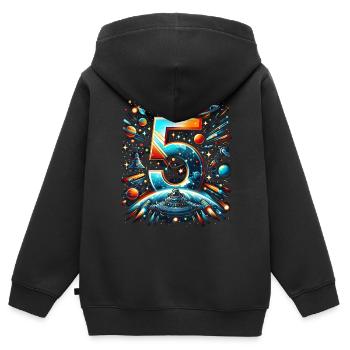 Astronaut 5th Birthday Space Boy 5 Years - Kids Premium Organic Zip-up Hoodie - black - Back - AI Model Kid Male (0cm)