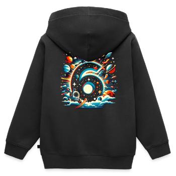 Astronaut 6th Birthday Space Boys 6 Years - Kids Premium Organic Zip-up Hoodie - black - Back - AI Model Kid Male (0cm)