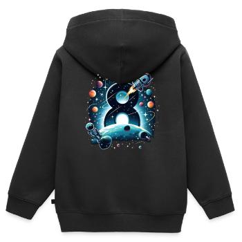 Astronaut 8th Birthday Space Boys 8 Years - Kids Premium Organic Zip-up Hoodie - black - Back - AI Model Kid Male (0cm)