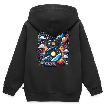 Astronaut 8. Geburtstag Weltraum Jungen 8 Jahre - Kinder Premium Organic Zip Hoodie - Schwarz - Hinten - AI Model Kid Male (0cm)