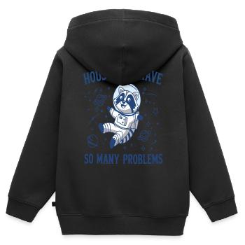 Drôle d’astronaute raton laveur Problèmes spatiaux - Sweat Premium à capuche zippé enfant bio - noir - Dos - AI Model Kid Male (0cm)