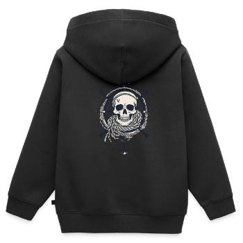 Piratenflaggen Skull Jolly Roger Pirat Kostüm - Kinder Premium Organic Zip Hoodie - Schwarz - Hinten - AI Model Kid Male (0cm)