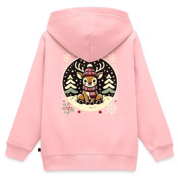 Bezauberndes Vintage Design Weihnachten - Kinder Premium Organic Zip Hoodie - Rosa - Hinten - AI Model Kid Female (0cm)