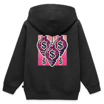 Weihnachtsschmuck Mit Dollarzeichen - Kinder Premium Organic Zip Hoodie - Schwarz - Hinten - AI Model Kid Male (0cm)