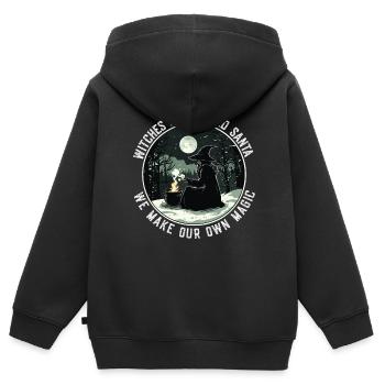 Les sorcières n’ont pas besoin de la magie du solstice des fêtes du Père Noël - Sweat Premium à capuche zippé enfant bio - noir - Dos - AI Model Kid Male (0cm)