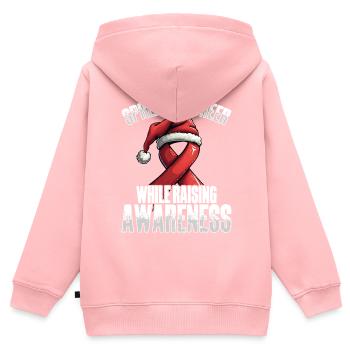 Répandre le bonheur et augmenter - Sweat Premium à capuche zippé enfant bio - rose - Dos - AI Model Kid Female (0cm)