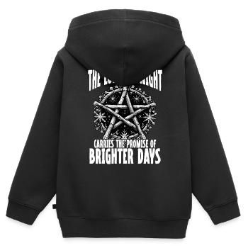 Die Längste Nacht Verspricht Hellere Tage - Kinder Premium Organic Zip Hoodie - Schwarz - Hinten - AI Model Kid Male (0cm)