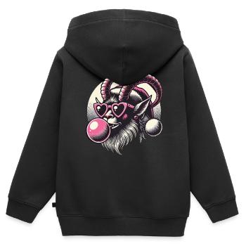 Krampus Noël Sigma Mâle Cool - Sweat Premium à capuche zippé enfant bio - noir - Dos - AI Model Kid Male (0cm)