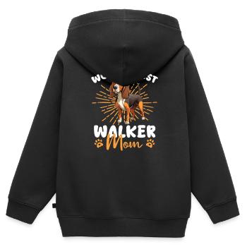 Treeing Walker Coonhound Walker Mom - Kinder Premium Organic Zip Hoodie - Schwarz - Hinten - AI Model Kid Male (0cm)