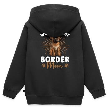 Border Terrier Groovy Border Mom - Kids Premium Organic Zip-up Hoodie - black - Back - AI Model Kid Male (0cm)