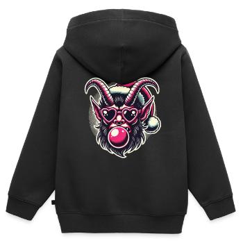 Weihnachten Krampus Lustige Sigma Male Style - Kinder Premium Organic Zip Hoodie - Schwarz - Hinten - AI Model Kid Male (0cm)