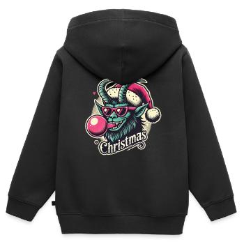 Krampus Weihnachten Sigma Male Stil - Kinder Premium Organic Zip Hoodie - Schwarz - Hinten - AI Model Kid Male (0cm)