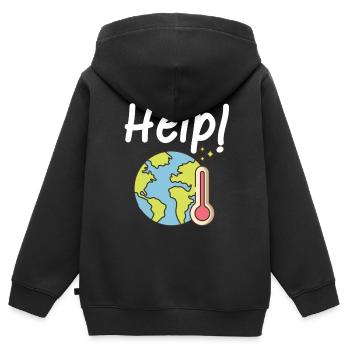 Climate change Climate protection - Kids Premium Organic Zip-up Hoodie - black - Back - AI Model Kid Male (0cm)