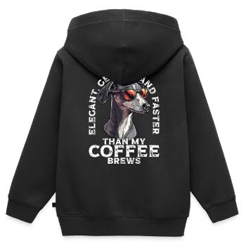 Lustiger Greyhound Hunde Spruch - Kinder Premium Organic Zip Hoodie - Schwarz - Hinten - AI Model Kid Male (0cm)