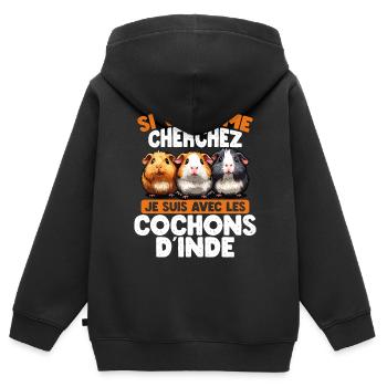 Wenn Du Mich Suchst, Bin Ich Bei Den - Kinder Premium Organic Zip Hoodie - Schwarz - Hinten - AI Model Kid Male (0cm)