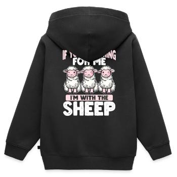 Wenn Du Mich Suchst, Bin Ich Bei Den Schafen - Kinder Premium Organic Zip Hoodie - Schwarz - Hinten - AI Model Kid Male (0cm)