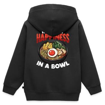 Instant Happiness In A Bowl - Ramen - Kids Premium Organic Zip-up Hoodie - black - Back - AI Model Kid Male (0cm)
