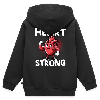 Liebe Dein Herz Red Ribbon Bewusstsein - Kinder Premium Organic Zip Hoodie - Schwarz - Hinten - AI Model Kid Male (0cm)