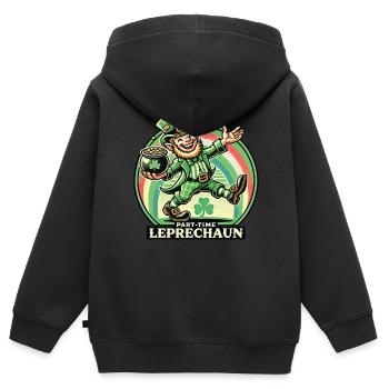 Part-time Leprechaun St. Patrick's Day Fun - Kids Premium Organic Zip-up Hoodie - black - Back - AI Model Kid Male (0cm)