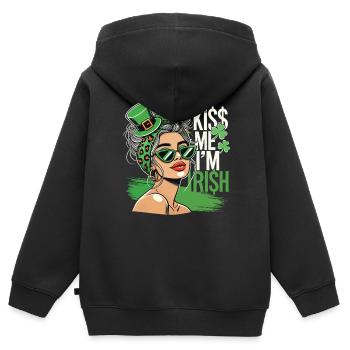 Kiss Me I'm Irish St. Patrick's Day Party Motiv - Kinder Premium Organic Zip Hoodie - Schwarz - Hinten - AI Model Kid Male (0cm)
