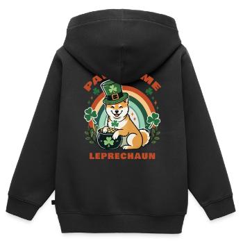 Part-time Leprechaun St. Patrick's Day - Kids Premium Organic Zip-up Hoodie - black - Back - AI Model Kid Male (0cm)