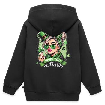 Irish You St. Patrick's Day Stilvoll Feiern - Kinder Premium Organic Zip Hoodie - Schwarz - Hinten - AI Model Kid Male (0cm)