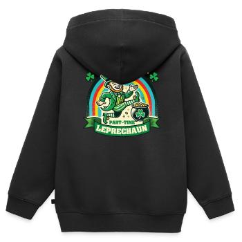 Part-time Leprechaun St. Patrick's Day Rainbow - Kids Premium Organic Zip-up Hoodie - black - Back - AI Model Kid Male (0cm)