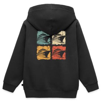 Vintage Kreuzfahrt Grafik für die Sommerferien - Kinder Premium Organic Zip Hoodie - Schwarz - Hinten - AI Model Kid Male (0cm)
