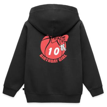Basketball 10th Birthday Basketball Player - Kids Premium Organic Zip-up Hoodie - black - Back - AI Model Kid Male (0cm)