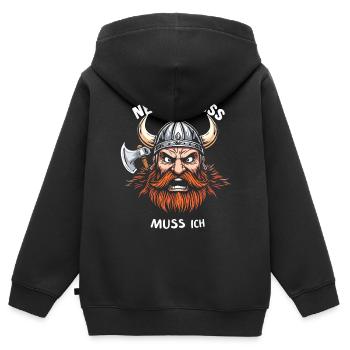 Chemise Viking Saying – Nen Scheiß muss ich Design - Sweat Premium à capuche zippé enfant bio - noir - Dos - AI Model Kid Male (0cm)