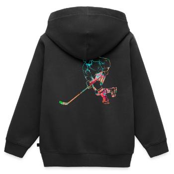 Eishockey - Kinder Premium Organic Zip Hoodie - Schwarz - Hinten - AI Model Kid Male (0cm)
