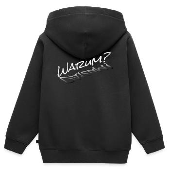 Warum? - Kinder Premium Organic Zip Hoodie - Schwarz - Hinten - AI Model Kid Male (0cm)