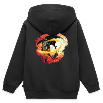 Drachenzähmen Leicht Gemacht Hicks Mit Ohnezahn - Kinder Premium Organic Zip Hoodie - Schwarz - Hinten - AI Model Kid Male (0cm)