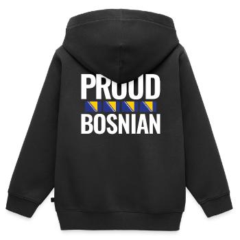 Proud Bosnian Bosnien Balkan Bosnische Flagge - Kinder Premium Organic Zip Hoodie - Schwarz - Hinten - AI Model Kid Male (0cm)