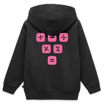Mathématiques Symboles Signes mathématiques Mathématiques - Sweat Premium à capuche zippé enfant bio - noir - Dos - AI Model Kid Male (0cm)