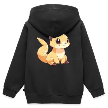 Mangouste - Sweat Premium à capuche zippé enfant bio - noir - Dos - AI Model Kid Male (0cm)