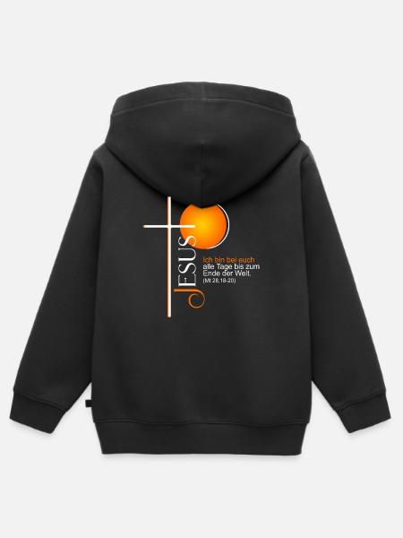 Ich bin bei euch - Kinder Premium Organic Zip Hoodie - Schwarz