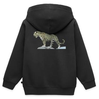 Jaguar - Kinder Premium Organic Zip Hoodie - Schwarz - Hinten - AI Model Kid Male (0cm)