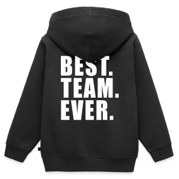 BEST TEAM EVER GIFT WORK GROUP CLUB GROUP - Kids Premium Organic Zip-up Hoodie - black - Back - AI Model Kid Male (0cm)