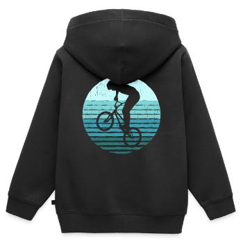BMX Fahrrad Motiv Retro Freestyle BMX Kinder Junge - Kinder Premium Organic Zip Hoodie - Schwarz - Hinten - AI Model Kid Male (0cm)