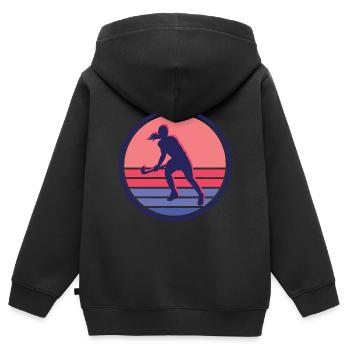 Feldhockey Spielerin Hockey Spielerin Mädchen - Kinder Premium Organic Zip Hoodie - Schwarz - Hinten - AI Model Kid Male (0cm)