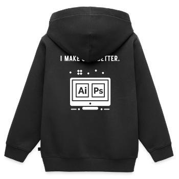 Medien & Photo Designer Geschenk - Kinder Premium Organic Zip Hoodie - Schwarz - Hinten - AI Model Kid Male (0cm)